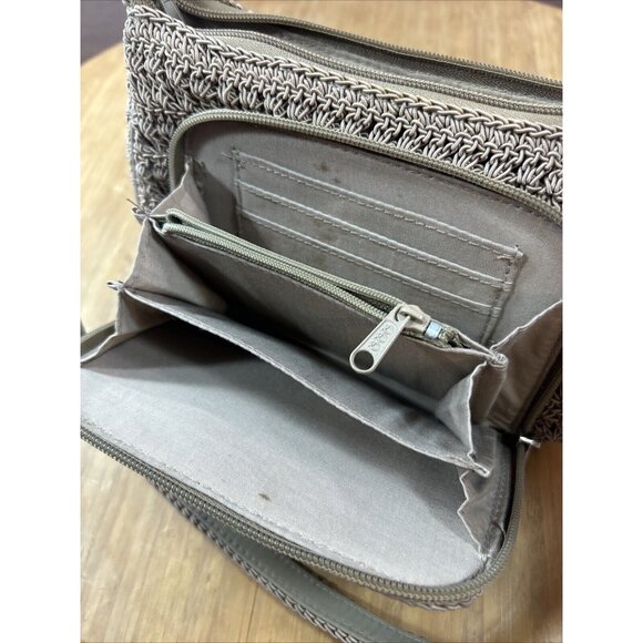 Frankie & Johnnie Small Shoulder Bag Purse Brown BOHO 8" Croquet built in Wallet - Picture 5 of 10